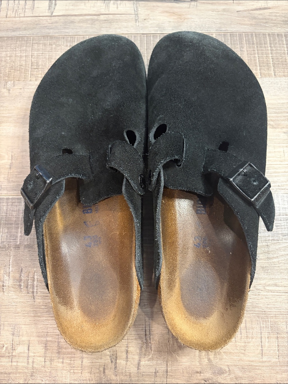 Birkenstock Boston suede clog mule slip on  size EU 43/US men’s 10 black - Picture 4 of 7
